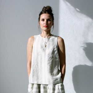 Modaspia stripe shell top